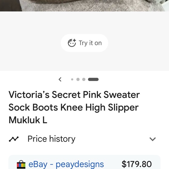 Victoria’s Secret Pink DOG SWEATER KNEE HIGH SOCK SLIPPER MUKLUK BOOT - Picture 8 of 9